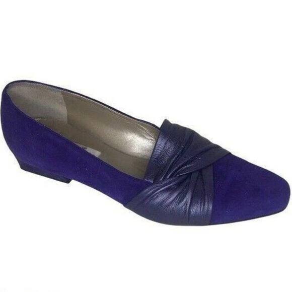 Via Garda Purple Leather Slip-On Loafers Made in Italy Size 7 - Picture 5 of 9